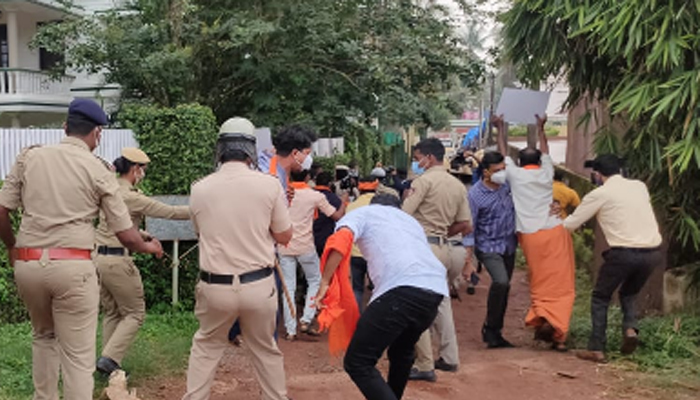 vhp bajarangadal protest in ullala